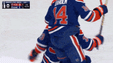 a hockey player with the number 14 on their back
