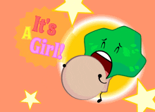 a picture of a cartoon character with the words " it 's a girl " above it