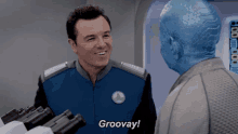 groovy the orville awkward smile awkward groovay