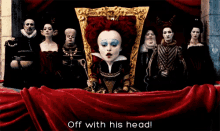 alice in wonderland queen of hearts off with his head red queen