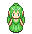 a pixel art of a person with green hair .