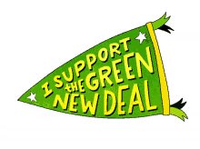 i support the green new deal pennant flag green new deal alexandria ocasio cortez