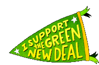 I Support The Green New Deal Pennant Sticker - I Support The Green New Deal Pennant Flag Stickers