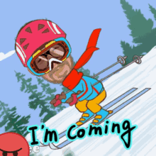 Skiing Im Coming GIF