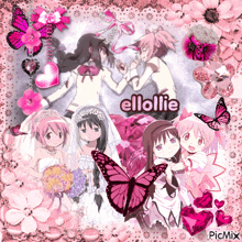a collage of anime characters with the name " elllollie " on top