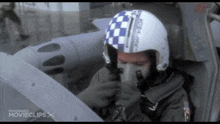 a man wearing a helmet that says " full throttle "