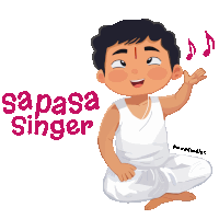 a cartoon drawing of a boy singing with the words sapasa singer above him