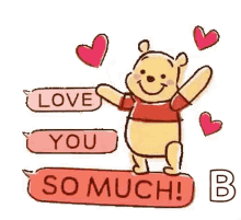 Winnie The Pooh I Love You GIF - Winnie The Pooh I Love You I Love You So Much GIFs