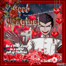 a good morning greeting card with a cartoon character