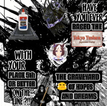 a grim reaper with a scythe and a bottle of elmer 's glue