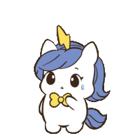 a cartoon of a unicorn with the words sorry above it
