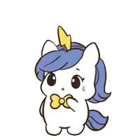 a cartoon of a unicorn with the words sorry above it