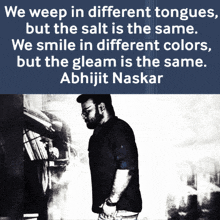 a quote by abhijit naskar is displayed with a picture of a man