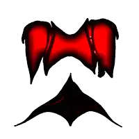a drawing of a vampire 's mouth with fangs