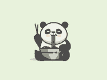 Panda Noodles Slurping GIF - Panda Noodles Slurping GIFs