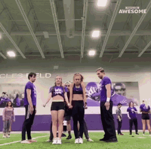lifting cheerleader strong spinning people are awesome