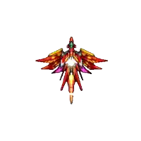 a cartoon drawing of a bird with wings is flying in the air