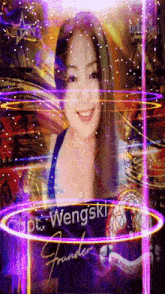 a picture of a woman with the name wengski written on it
