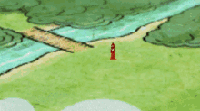 a cartoon drawing of a woman warrior standing in the grass