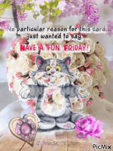 Have A Fun Friday Cat GIF - Have A Fun Friday Cat Flowers GIFs