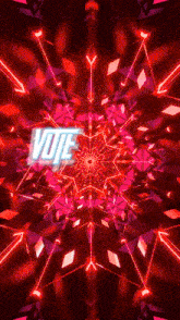 a kaleidoscope with the word vote at the center