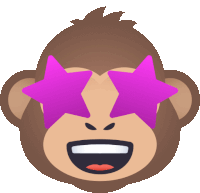 Starstruck Monkey Monkey Sticker - Starstruck Monkey Monkey Joypixels Stickers