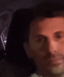 a blurry picture of a man 's face with a beard .