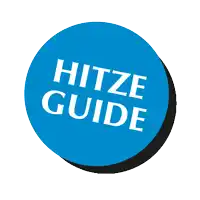 a blue circle with the words hitze guide written on it