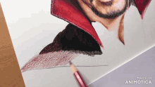 a drawing of a man with the words made in animotica on the bottom right