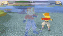 a cartoon character is standing in a grassy field with the word winner in the foreground