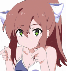 a drawing of a girl with a cat ear