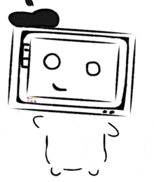 a black and white drawing of a tablet with an apple on top of it