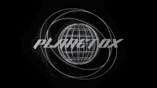 a logo for planetox with a globe in the middle