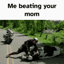 Your Mom Me Beating Your Mom GIF - Your Mom Me Beating Your Mom Cow Beating GIFs