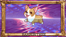 a picture of a dog in a frame with the name baronthee on it