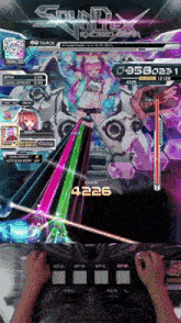 a person is playing a video game with a score of 4226