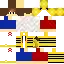 a group of minecraft characters are standing next to each other wearing different shirts .
