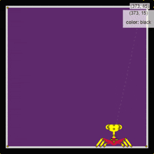a purple background with a yellow spider and the number 373 15 on it