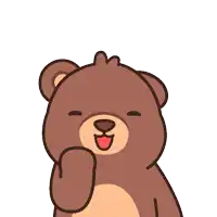 a cartoon drawing of a brown teddy bear looking at the camera