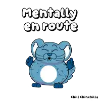 a cartoon drawing of a rabbit with the words mentally en route written above it