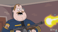 Shooting Like Crazy With My Gun Chief Crawford GIF - Shooting Like Crazy With My Gun Chief Crawford Paradise Pd GIFs