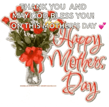 thank you and may god bless you on this mother 's day happy mothers day greeting card