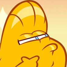 a close up of a cartoon character with a heart shaped hand