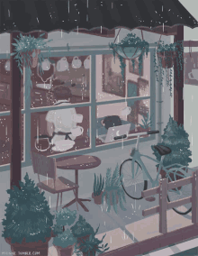 雨 Raining GIF - 雨 Raining Coffee Shop GIFs