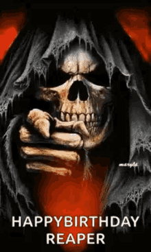 skull death grim reaper happy birthday
