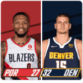 Portland Trail Blazers (27) Vs. Denver Nuggets (32) First-second Period Break GIF - Nba Basketball Nba 2021 GIFs