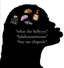a silhouette of a woman 's head with a bottle of don julio in it