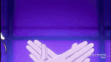 a purple background with psyche 's butterfly eden written on the bottom