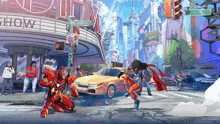 a cartoon illustration of a street scene with a sign that says 42 st