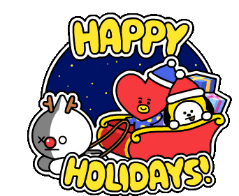 Bt21 Happy Holidays Sticker - Bt21 Happy Holidays Tata Stickers